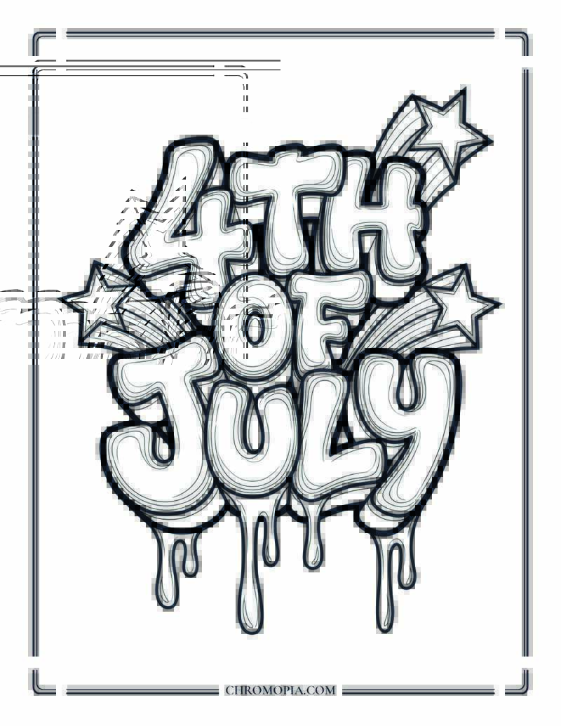 4TH OF JULY Graffiti Coloring Page