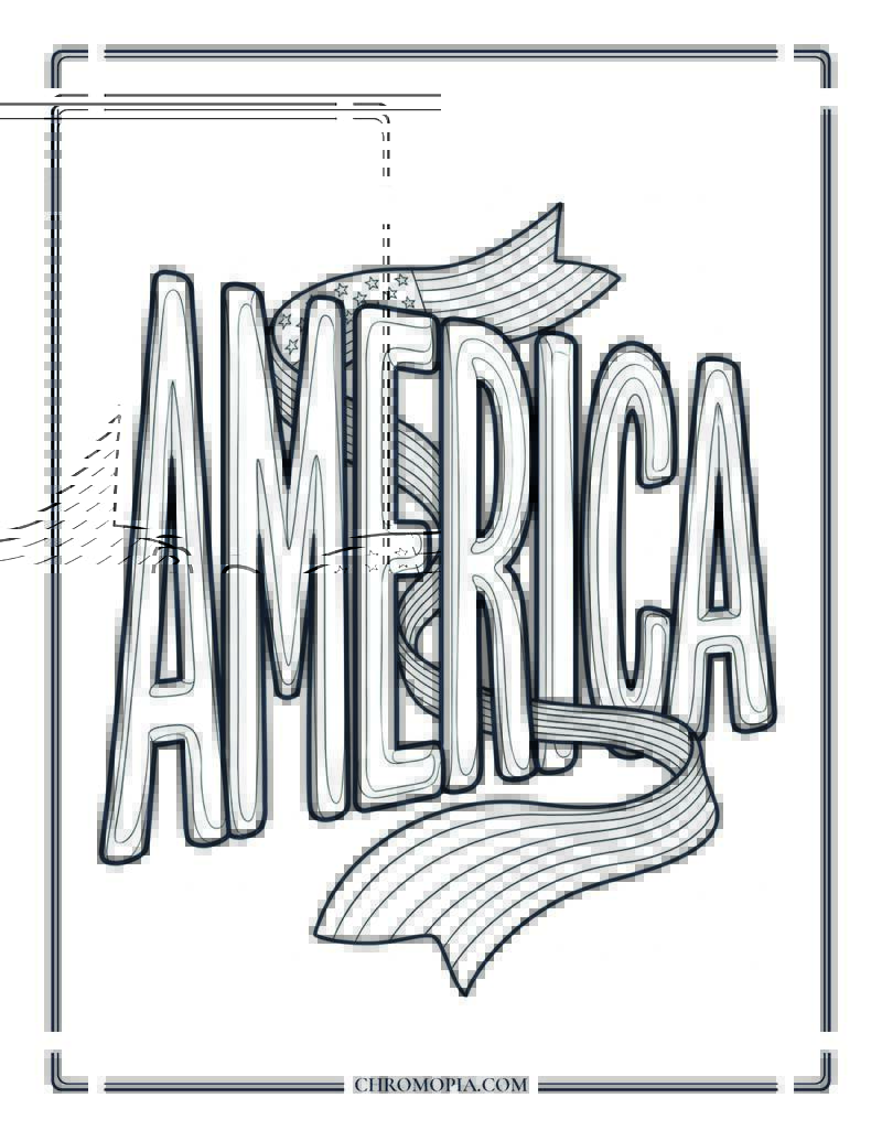 AMERICA Flag Weave Coloring Page