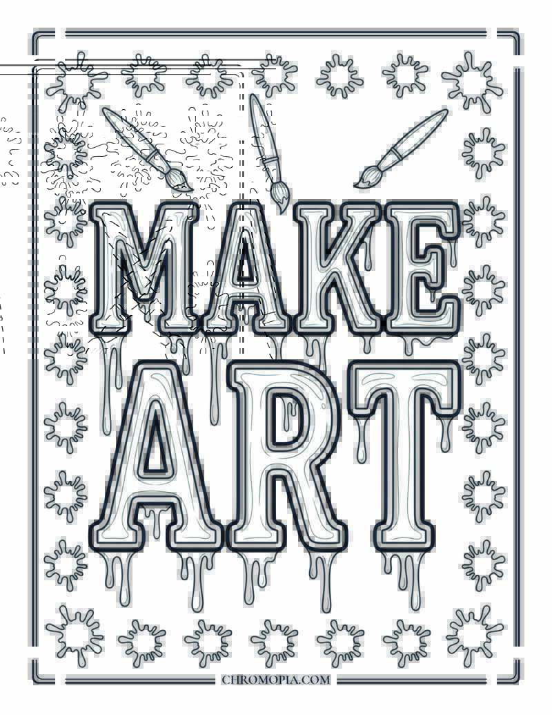 Make Art Typography For Artist Appreciation Month Coloring Page