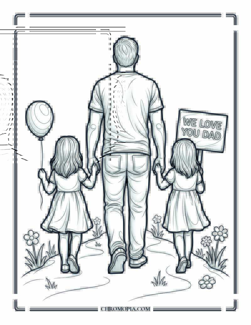 Walking With Love Coloring Page