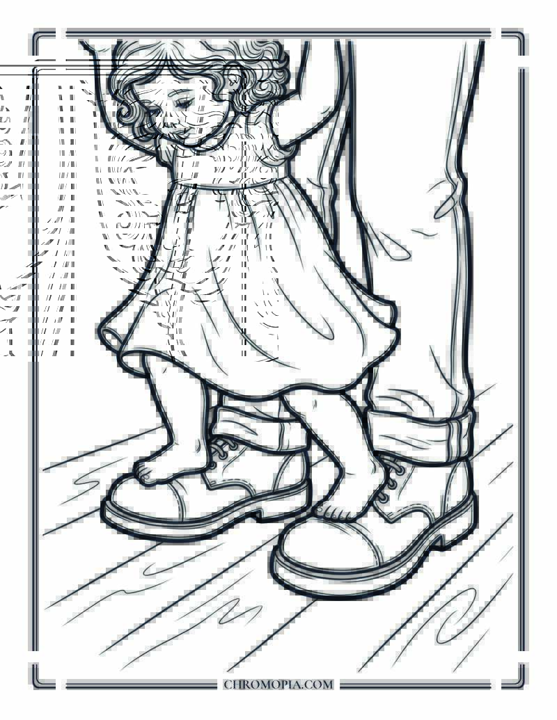 First Steps Together Coloring Page
