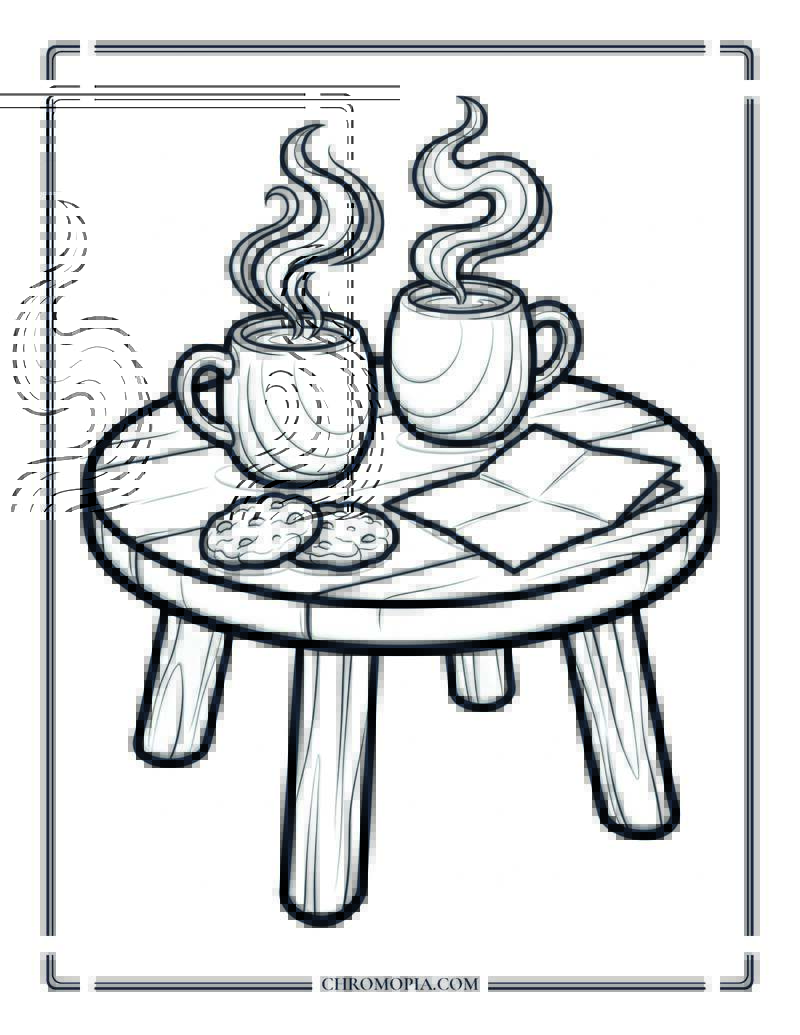 Best Friends Hot Cocoa Coloring Page