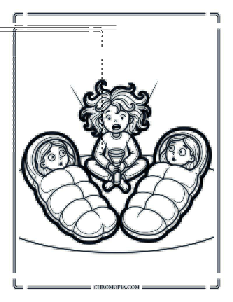 Friends Sleepover Coloring Page