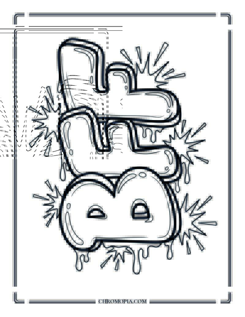 BFF Bubble Letters Coloring Page