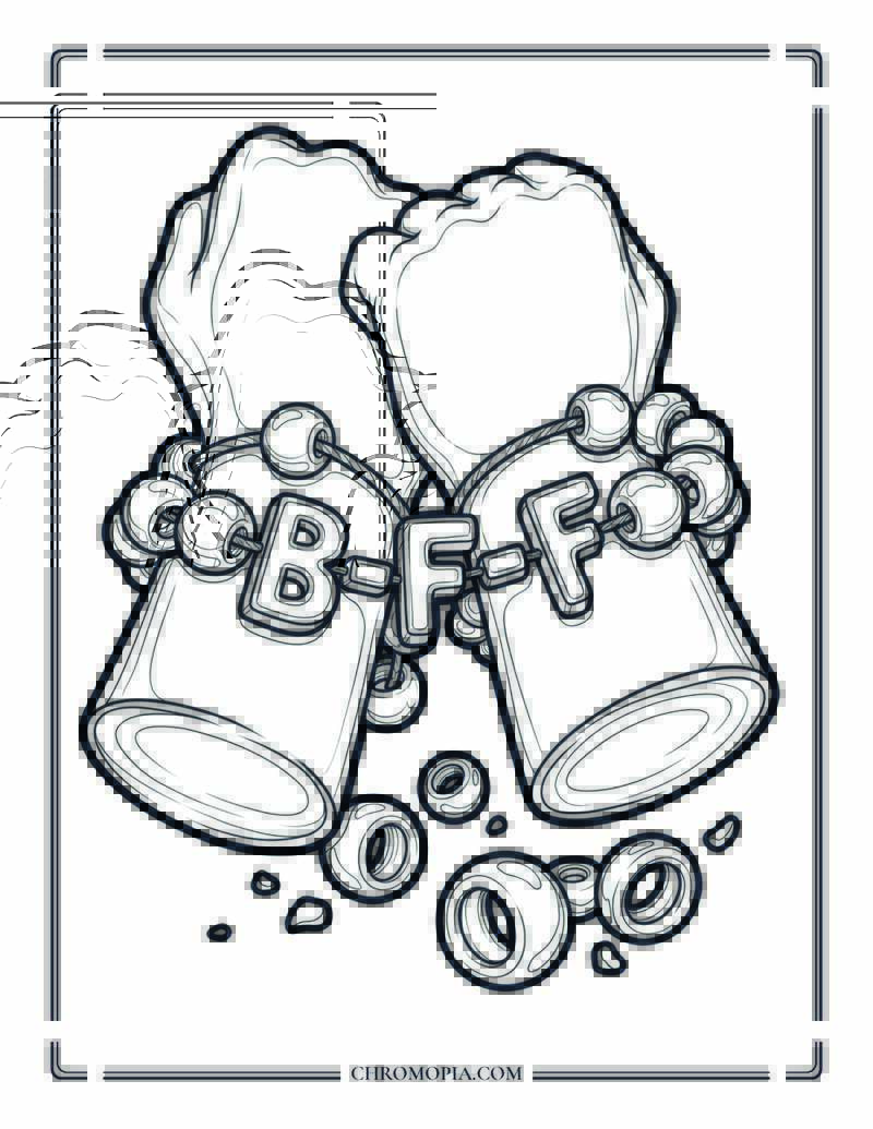 FRIENDS Bracelet Letters Coloring Page