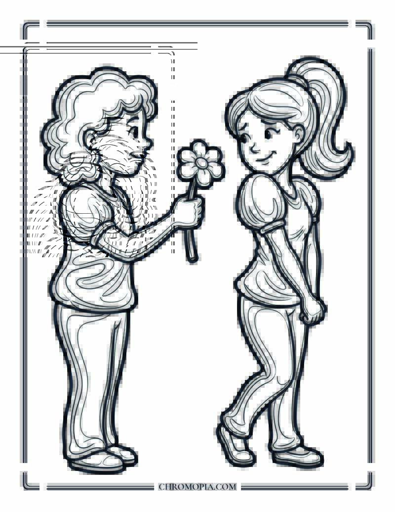 Friends Saying Sorry Coloring Page