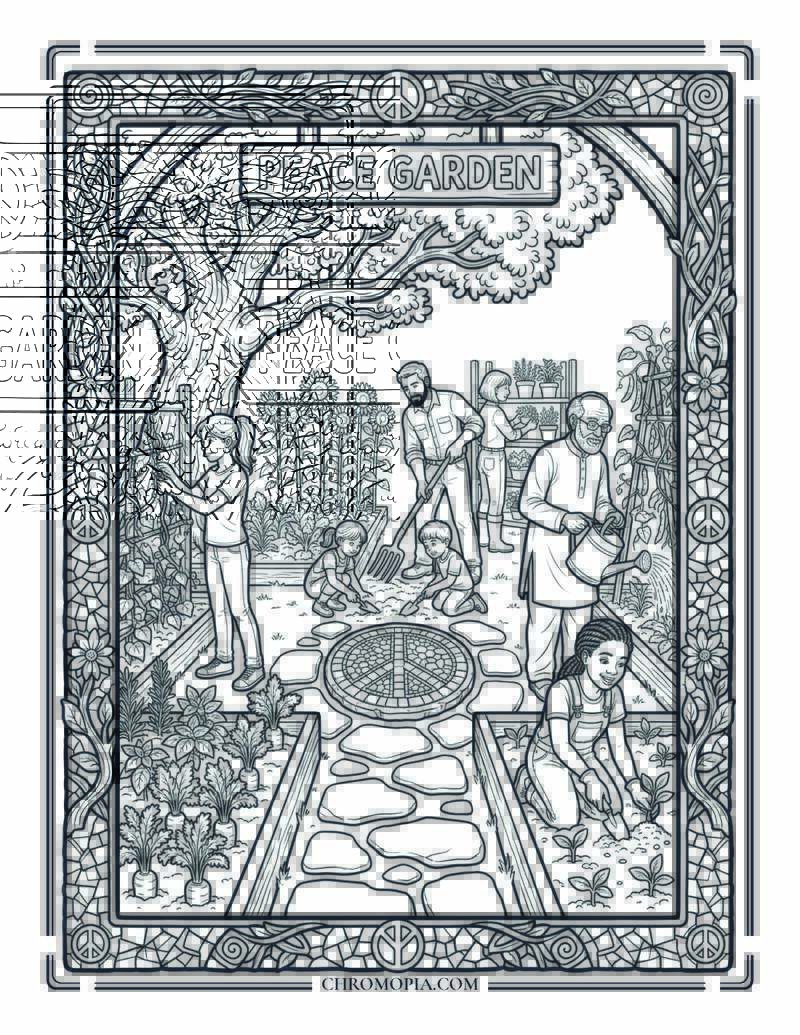Peace Corps Volunteers Humanitarian Action International Peace Month Coloring Page