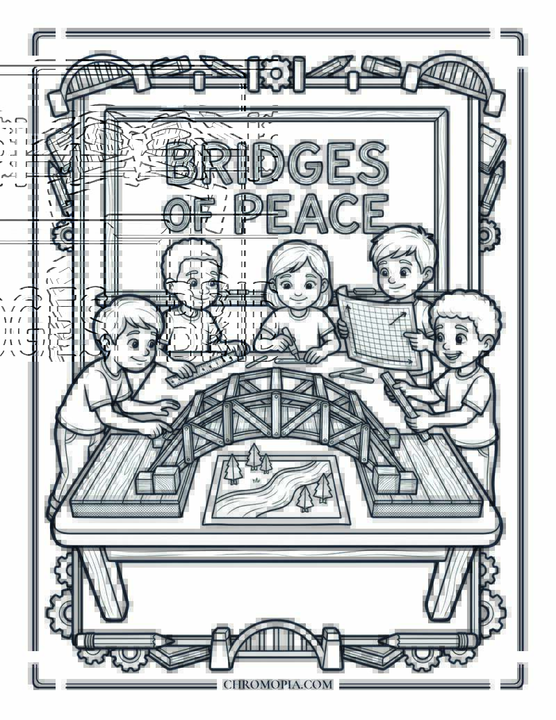 Building Bridges Classroom Project International Peace Month Coloring Page