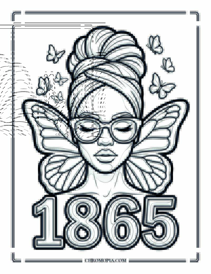 Butterfly Transformation Portrait Coloring Page