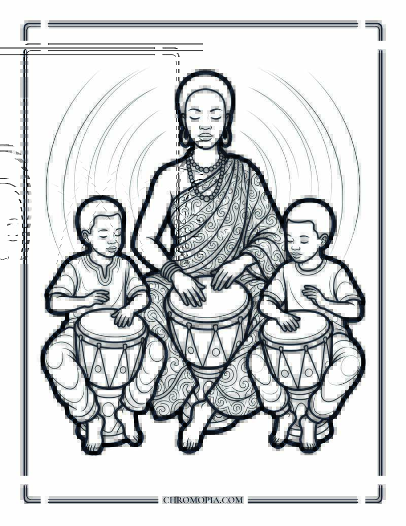Rhythm Of Ancestral Harmony Coloring Page