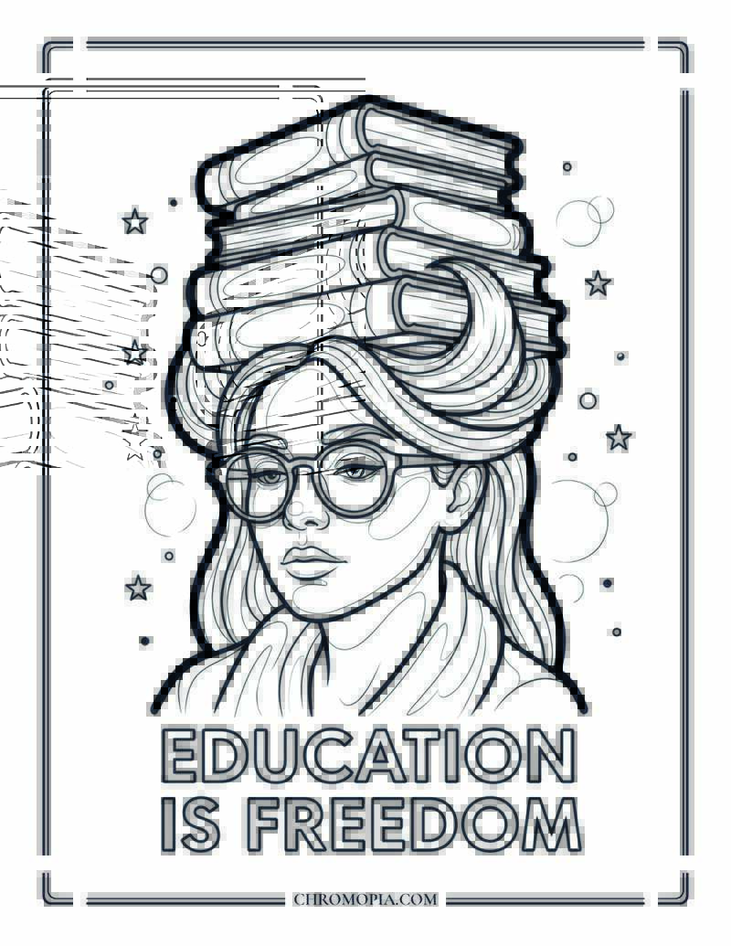 Knowledge Is Freedom Coloring Page