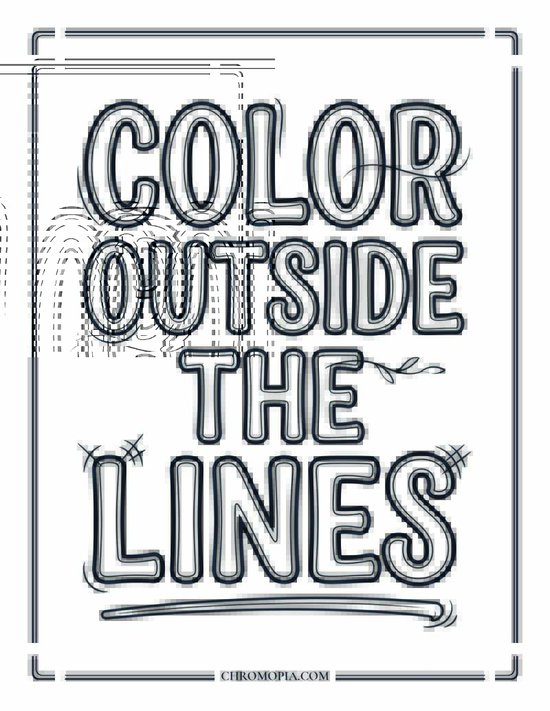 Color Outside The Lines Typography Coloring Page