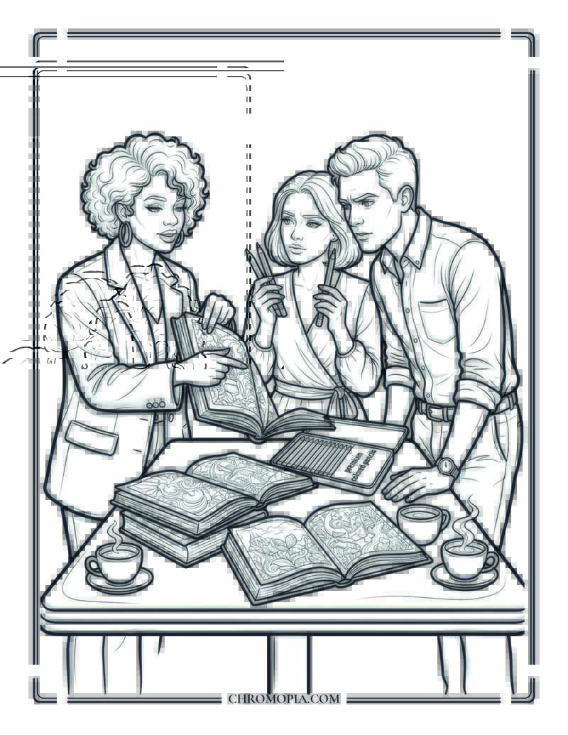 Coloring Book Swap At A Cafe On National Coloring Book Day Coloring Page