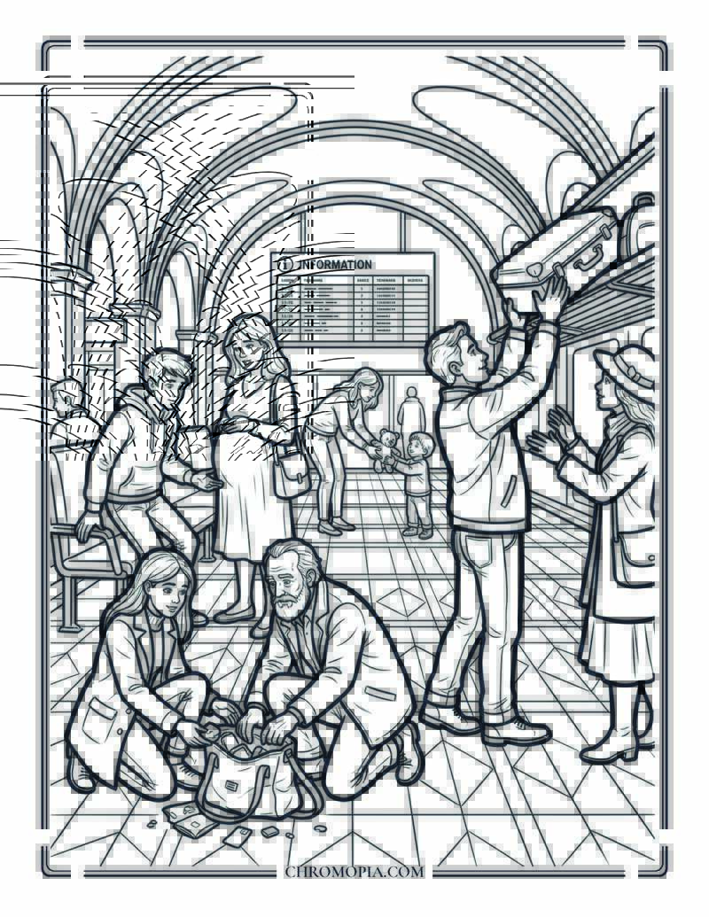 Random Acts Of Kindness Flash Mob At A Train Station Coloring Page