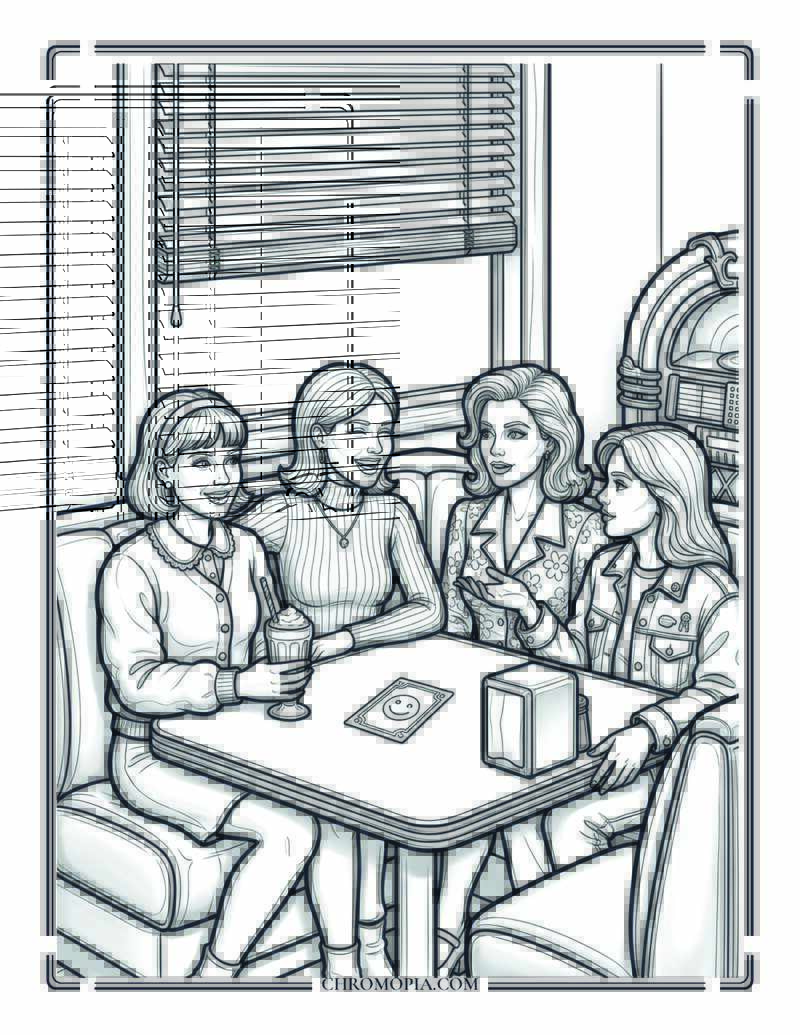 Secret Society Of Happy People Diner Meeting Coloring Page