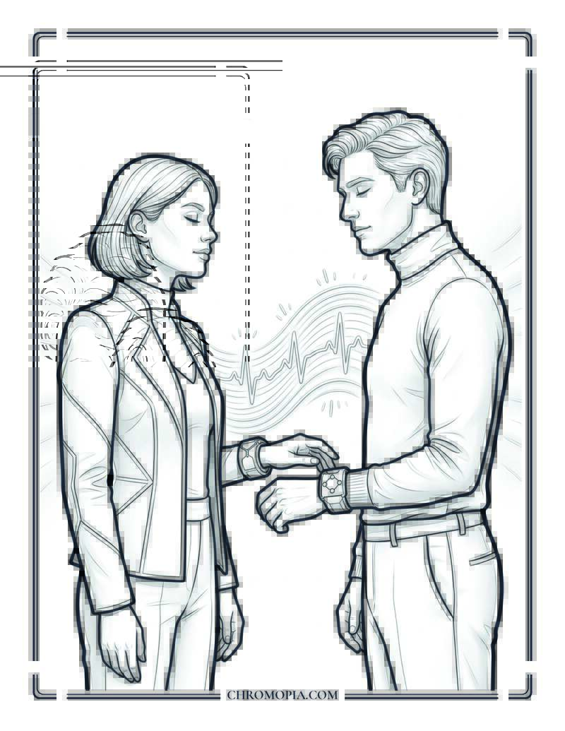 Haptic Emotion Sharing Future Happiness Technology Coloring Page