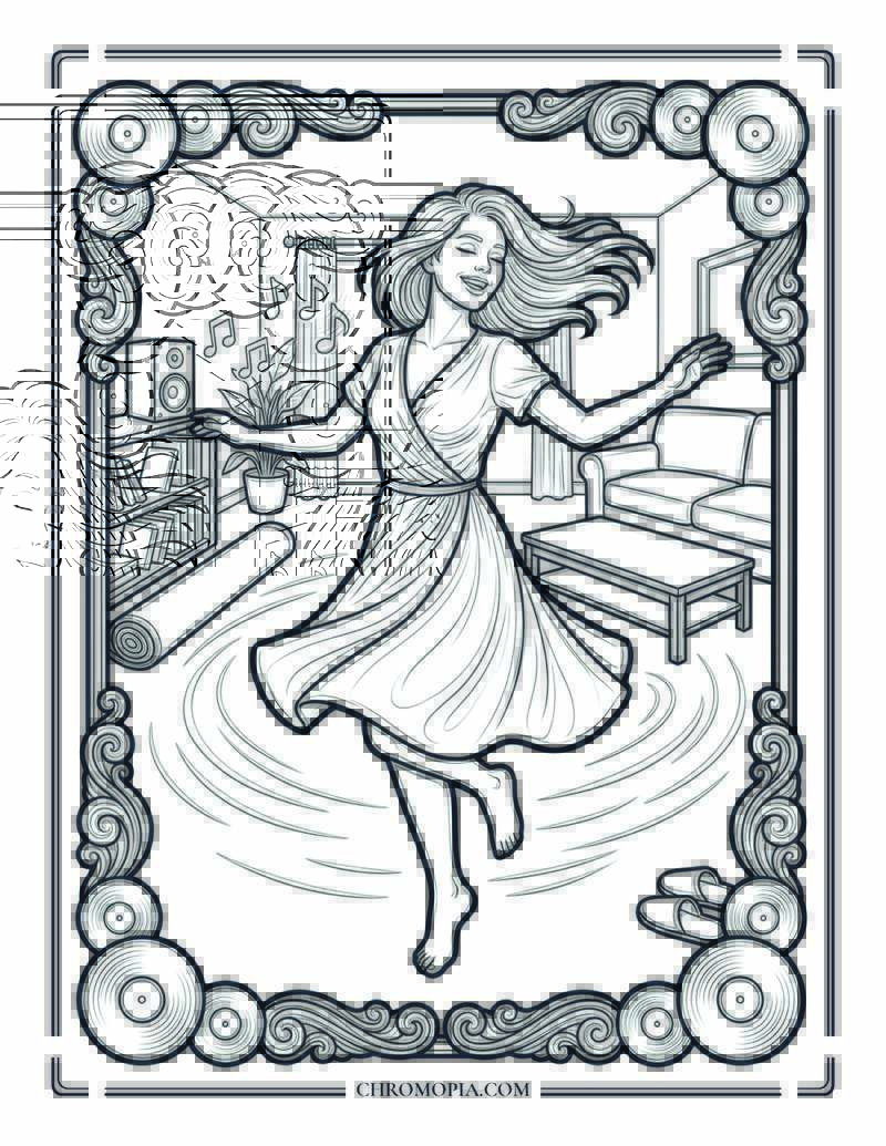 Joyful Home Dance Wellness National Wellness Month Coloring Page