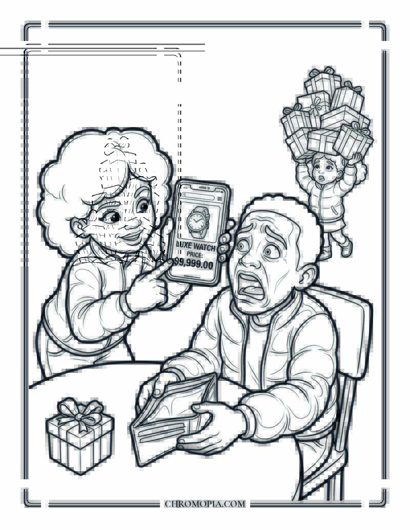 Sister Showing Brother The Expensive Gift Hint Raksha Bandhan Coloring Page