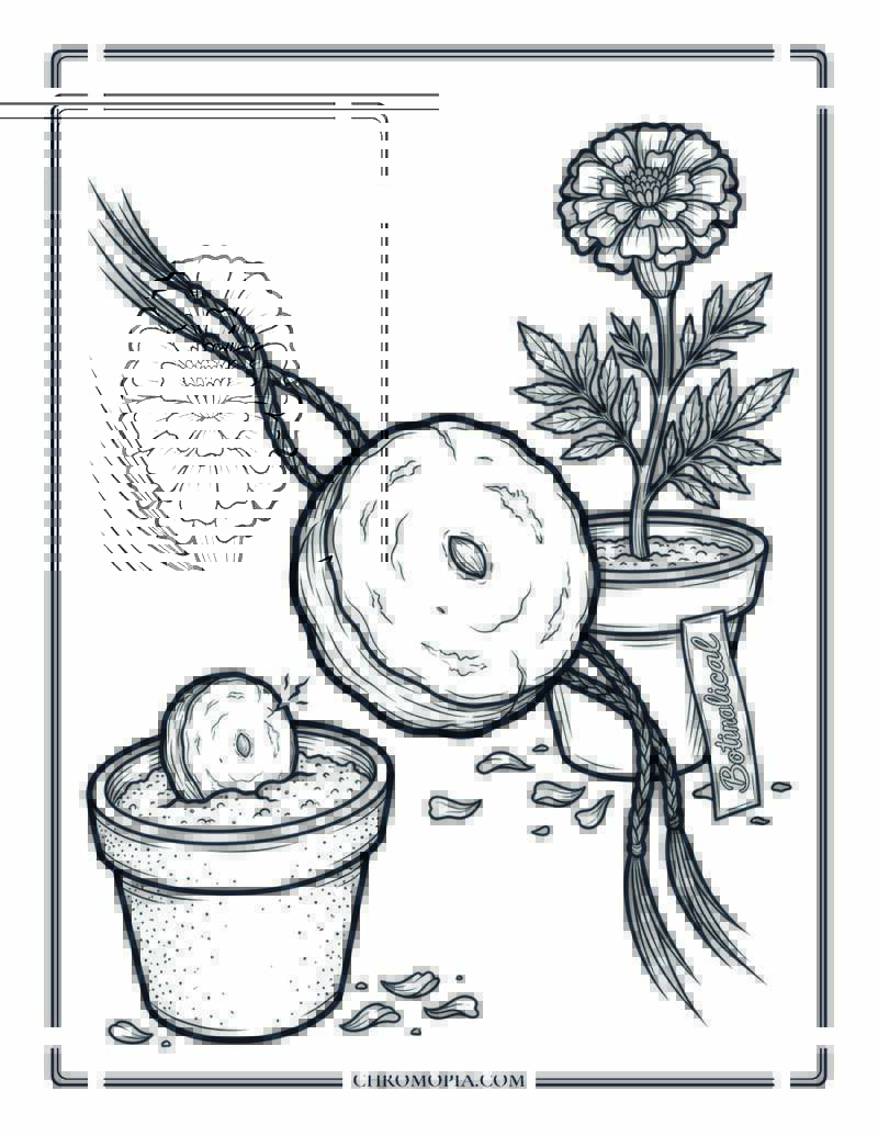 Eco Seed Rakhi Botanical Raksha Bandhan Coloring Page