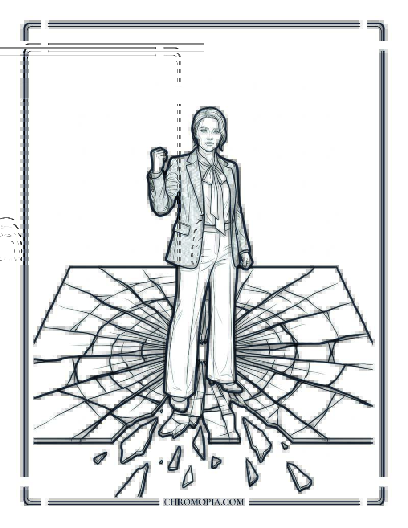 Breaking Glass Ceiling Women Equality Day Coloring Page