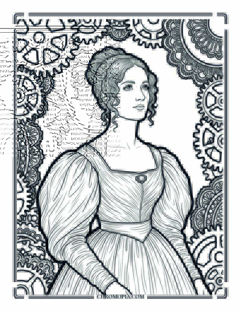 Ada Lovelace Portrait Women Equality Day Coloring Page