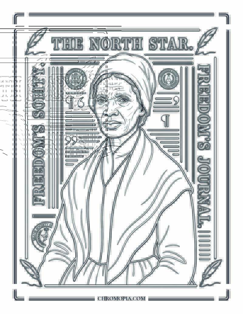 Sojourner Truth Portrait Women Equality Day Coloring Page