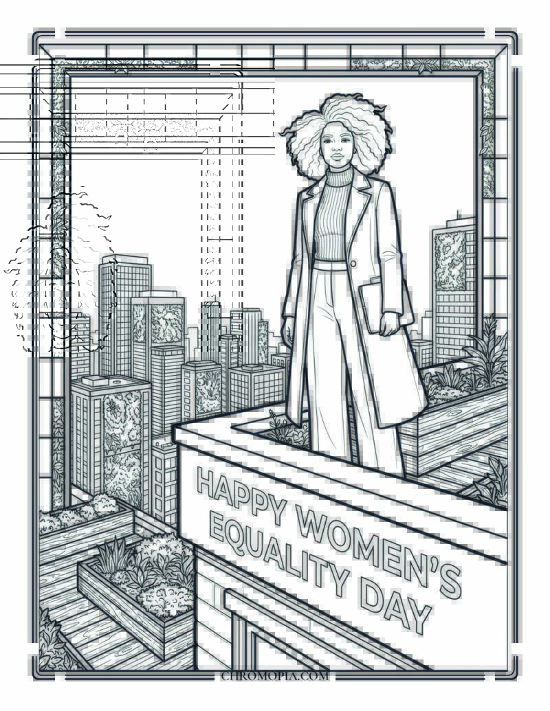 Feminist Empowerment Quotes Typography Women Equality Day Coloring Page