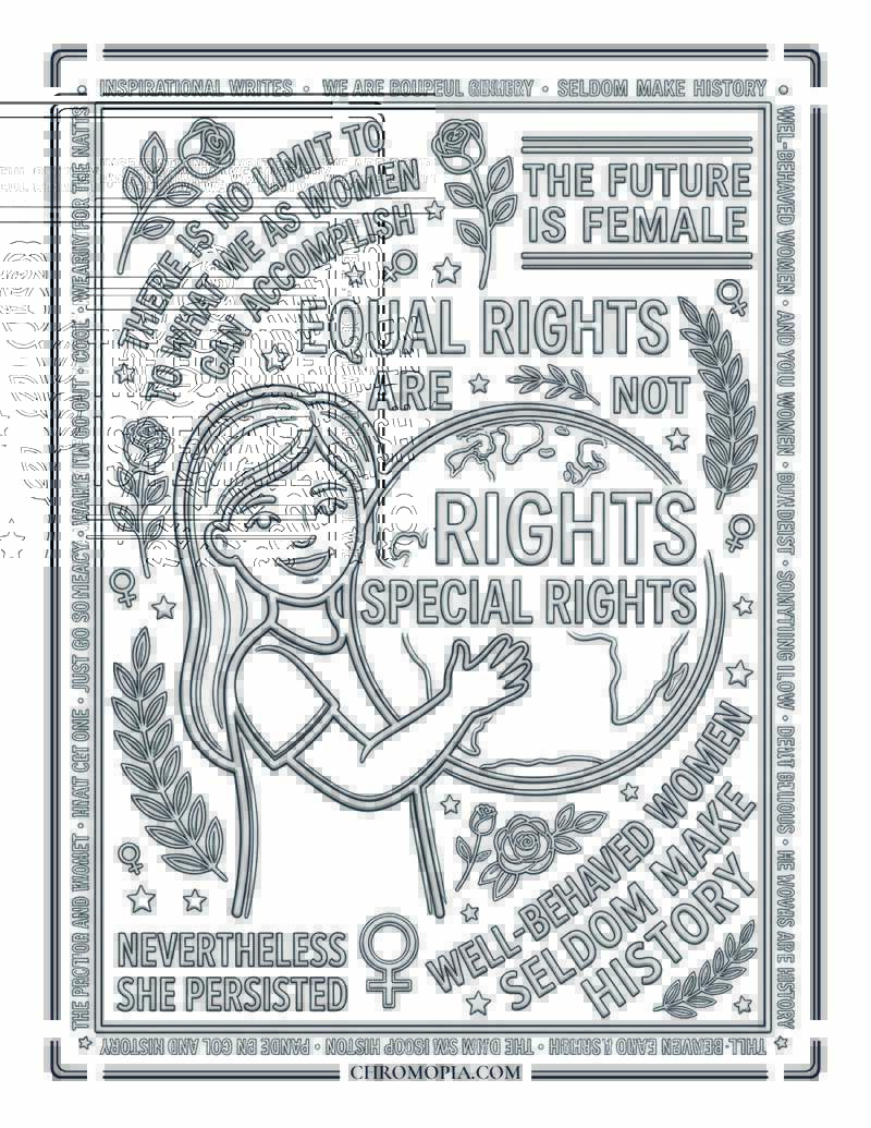 Future Of Equality Vision Women Equality Day Coloring Page