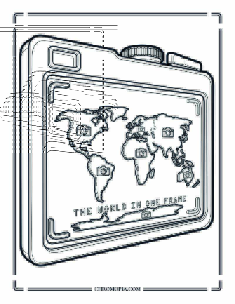 The World In One Frame Photography Day Coloring Page