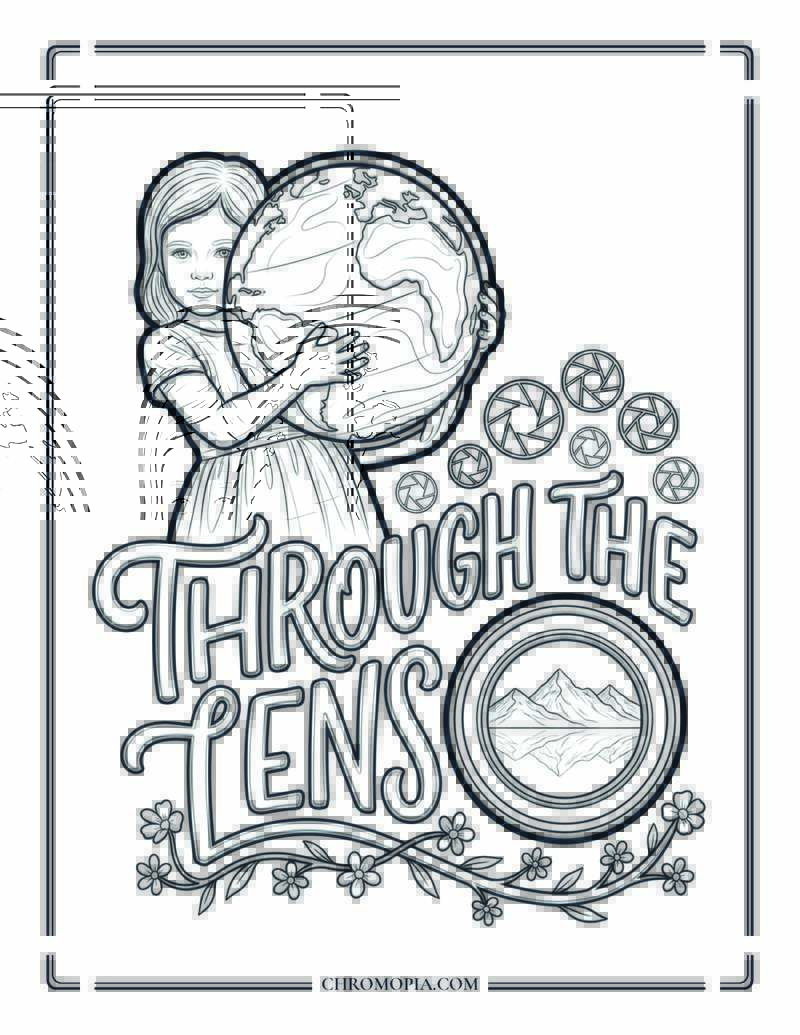 Through The Lens Photography Quote Coloring Page