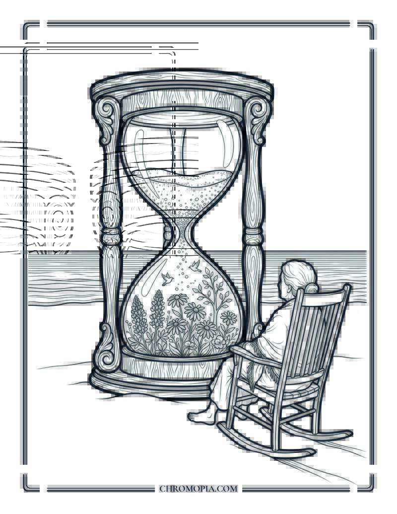 The Hourglass Horizon Senior Citizen Coloring Page