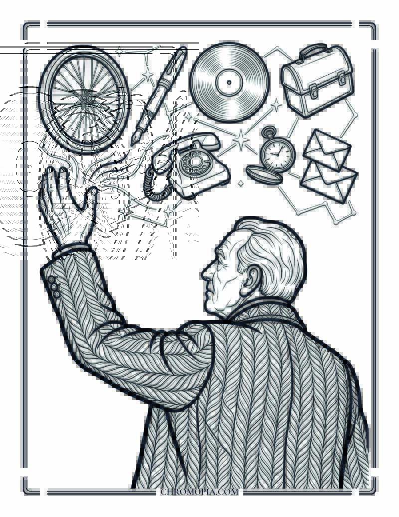 The Memory Conductor Elder Portrait Coloring Page