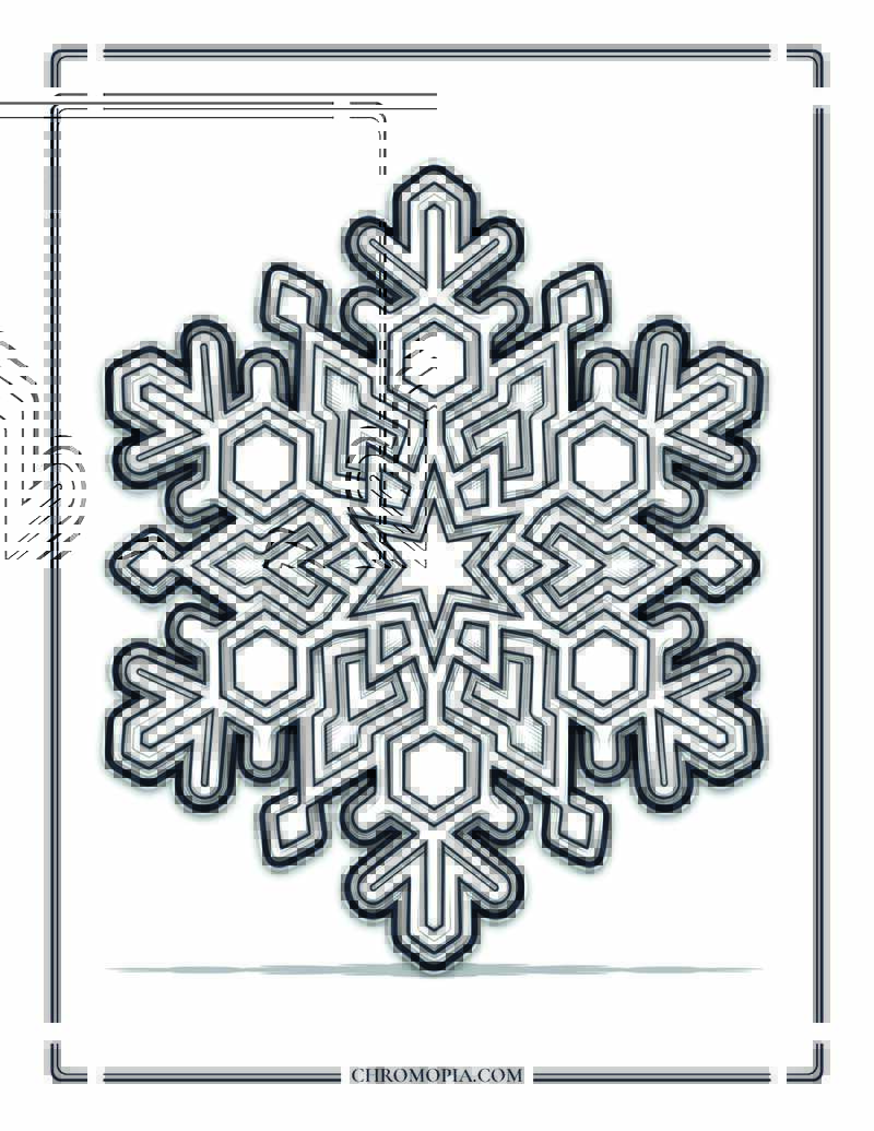 Bold Geometric Snowflake Mandala Coloring Page
