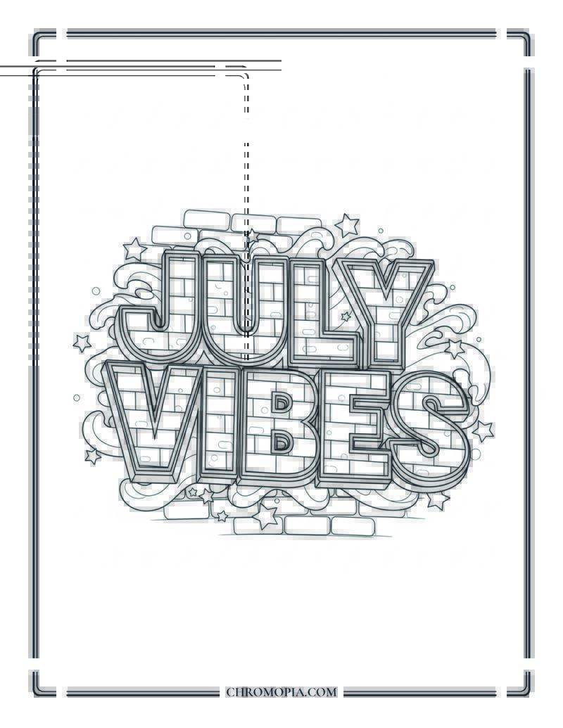 July Vibes Graffiti Wall Coloring Page