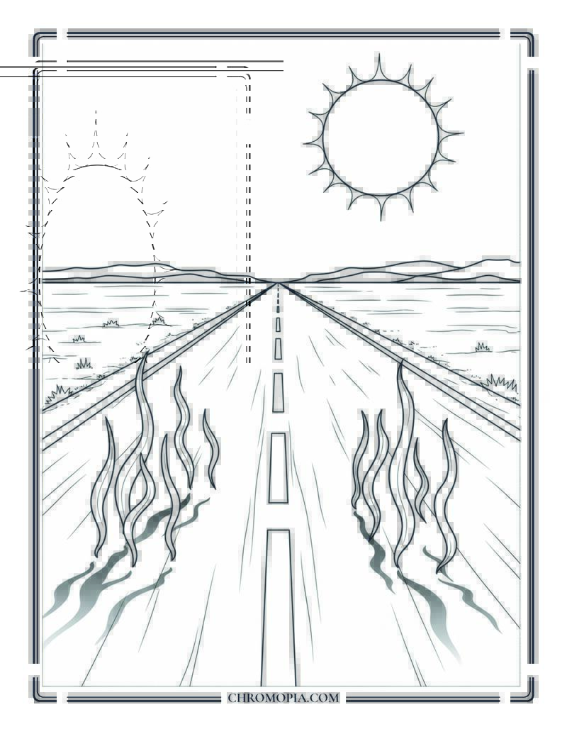 Scenic July Coloring Pages