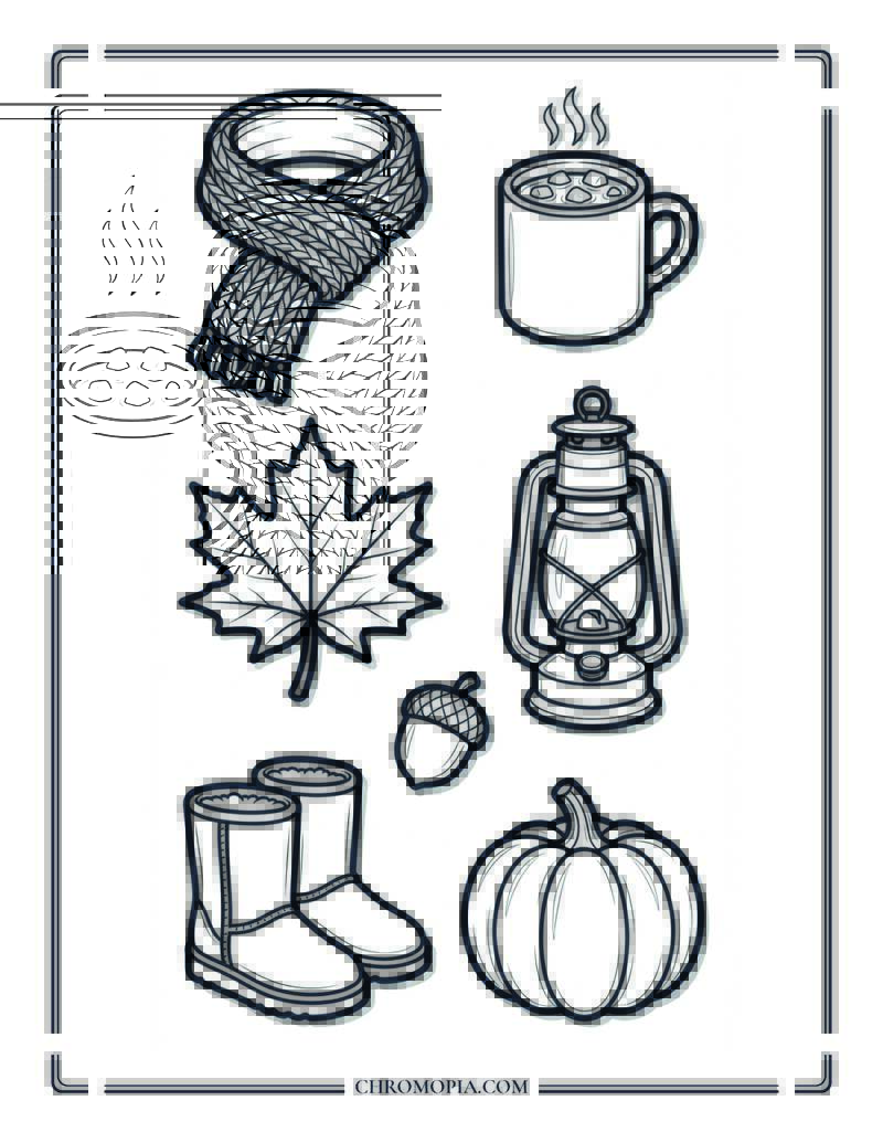 October Essentials Collection Coloring Page