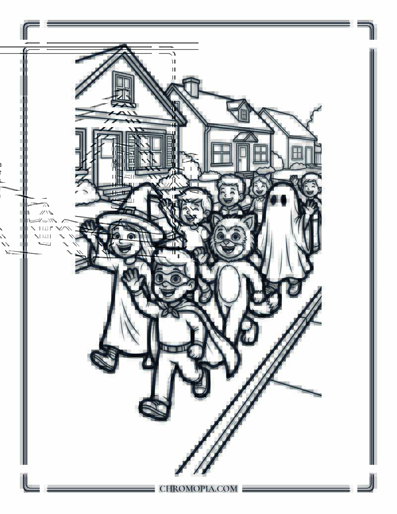 Street Costume Parade Movement Coloring Page