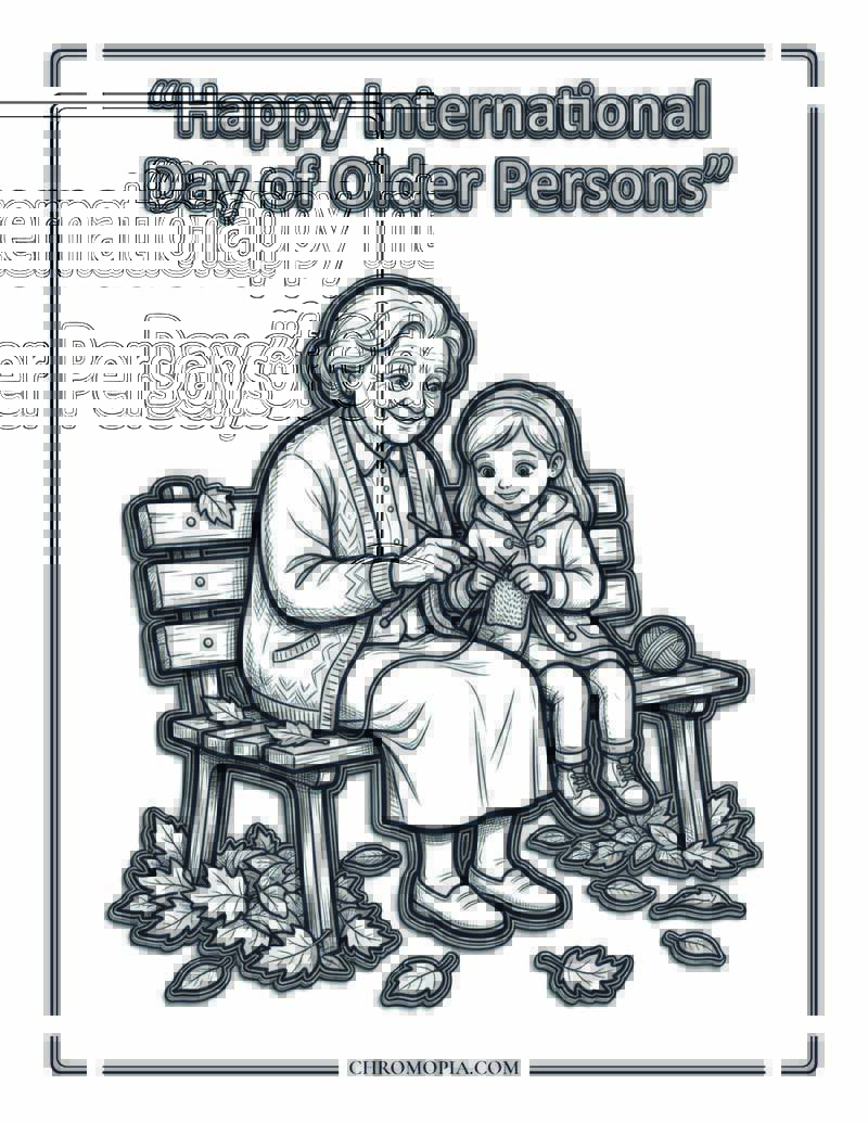 Happy International Day Of Older Persons Coloring Page