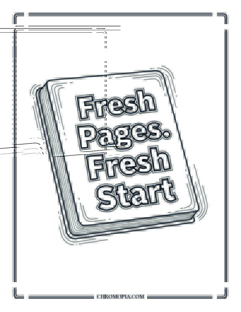 Fresh Pages Fresh Start Notebook Coloring Page