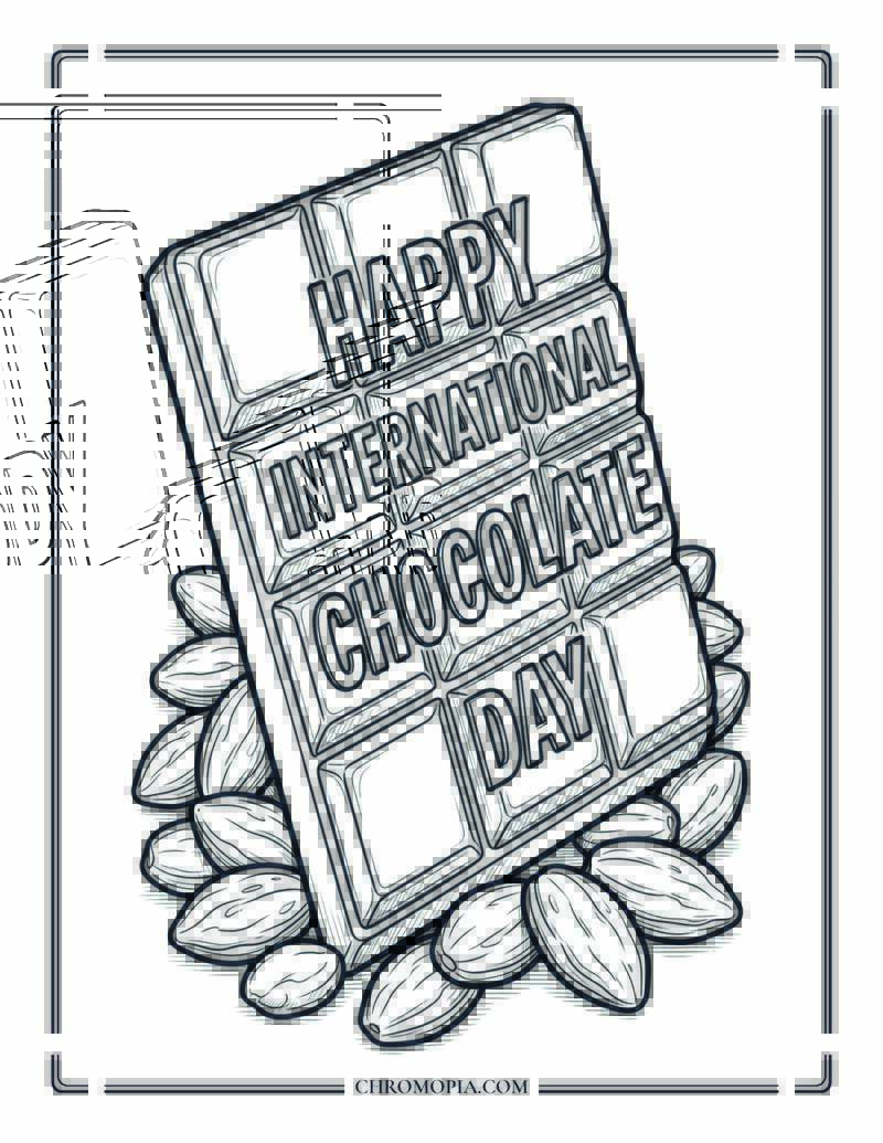 International Chocolate Day Cocoa Celebration Coloring Page