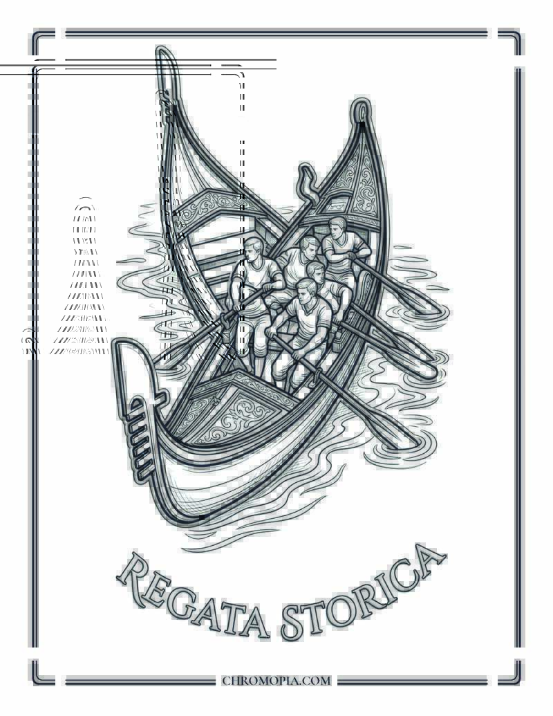 Regata Storica Grand Canal Boat Coloring Page