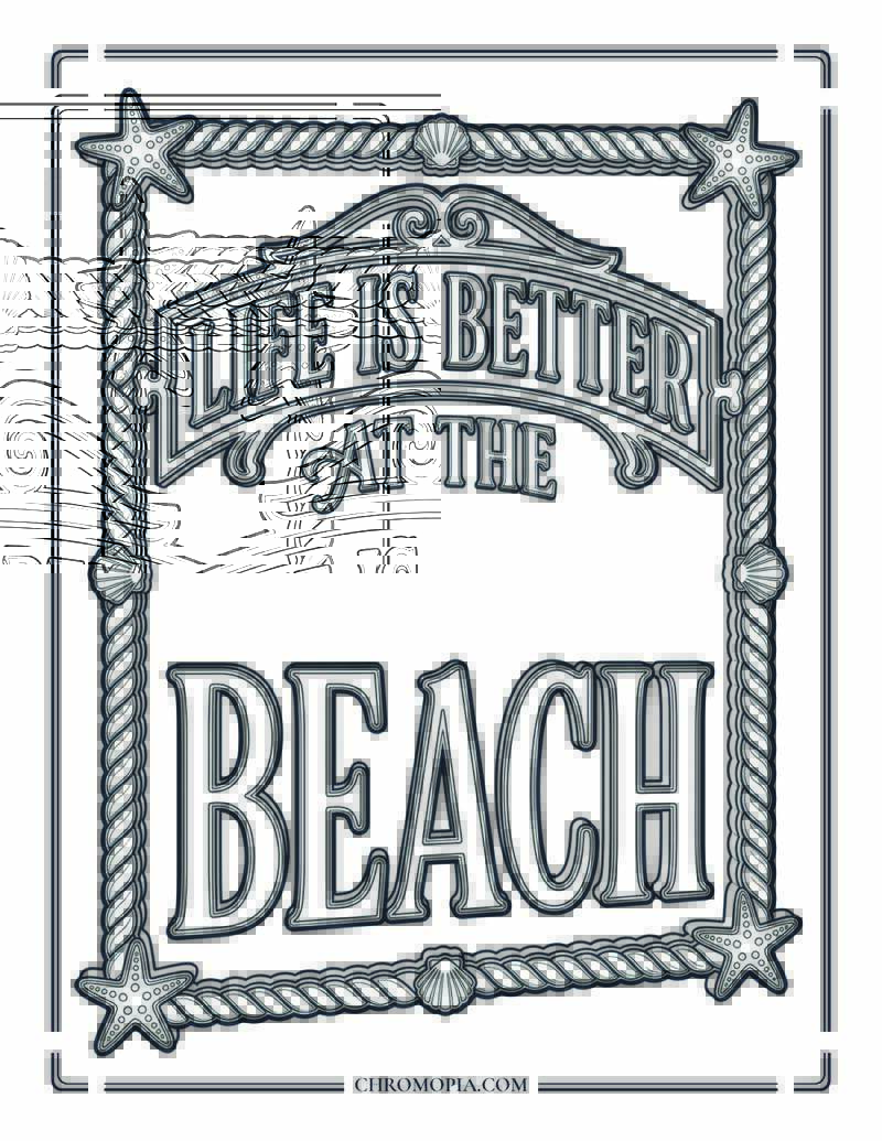 Life Is Better At The Beach Vintage Poster Coloring Page