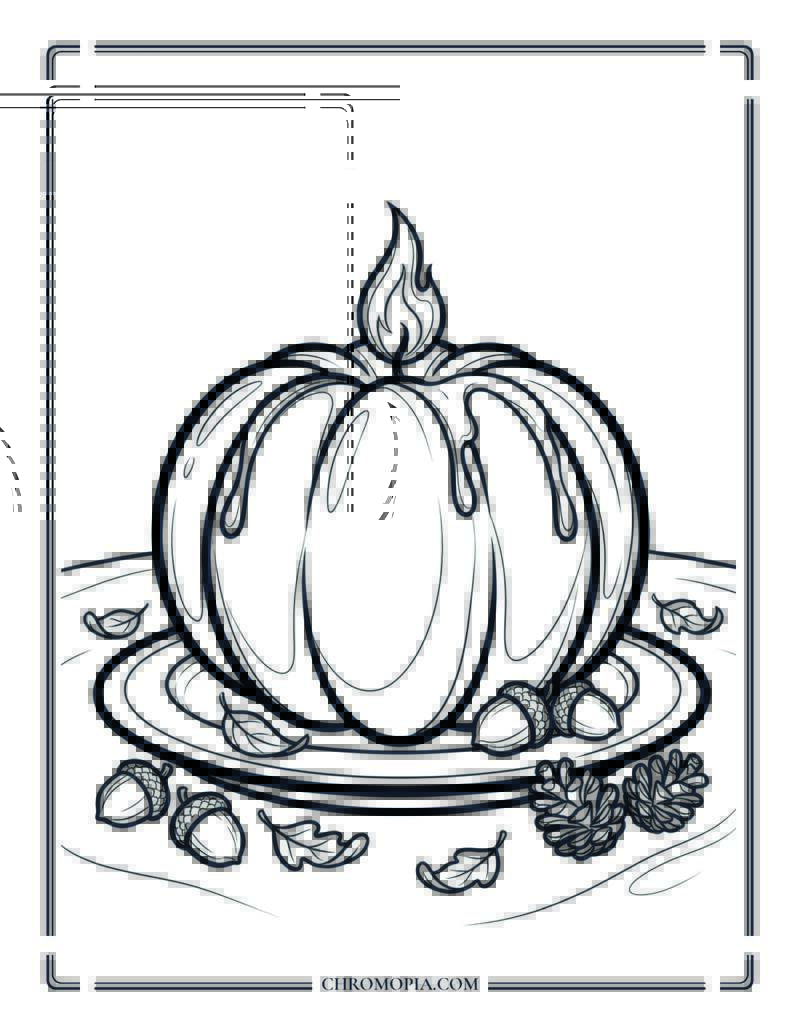 Fall Candle Calm Setup Coloring Page