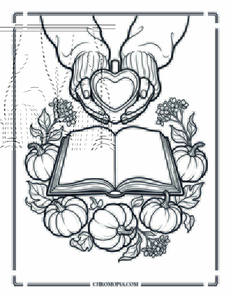 Cozy Reading Fall Moment Coloring Page