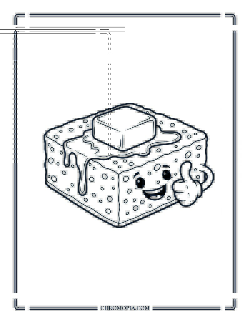 Cornbread And Butter Cozy Autumn Food Coloring Sheet