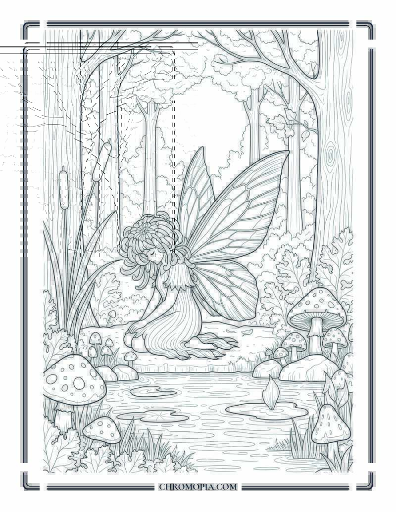 Chrysanthemum Fairy Of The Forest Edge Fall Fantasy Coloring Page