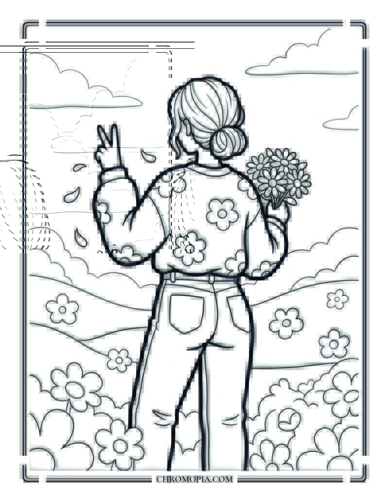 Freedom In Bloom Coloring Page
