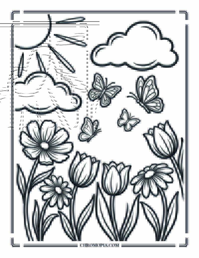 Spring Bloom Whisper Coloring Page