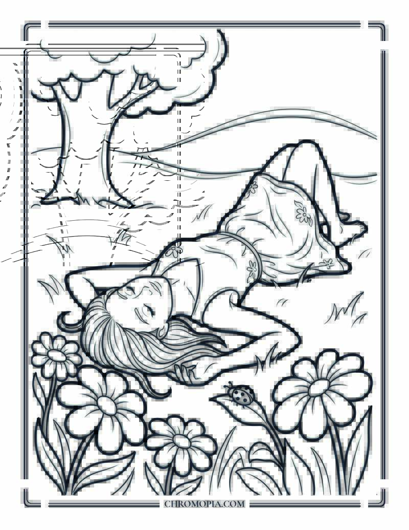 Spring Rest In Bloom Coloring Page