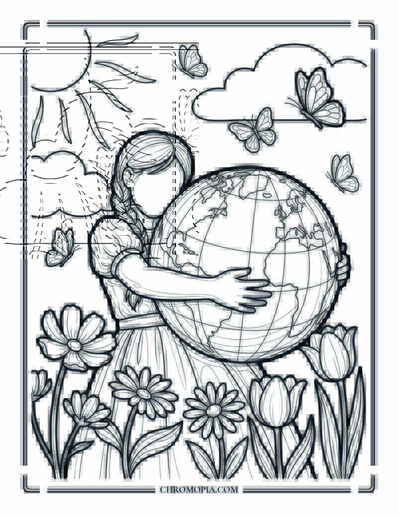 Spring Sky Dance Coloring Page